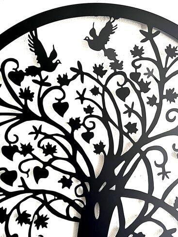 Bellaa Metal Wall Art, Metal Art Wall Decor, Outdoor Metal Wall Art, Metal Wall Art for Living Room, Black Metal Wall Art, Metal Tree Wall Art, Circle Of Life-Metal Tree Wall Art, Sculptures 24 inch in Kuwait