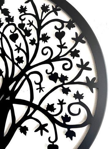 Bellaa Metal Wall Art, Metal Art Wall Decor, Outdoor Metal Wall Art, Metal Wall Art for Living Room, Black Metal Wall Art, Metal Tree Wall Art, Circle Of Life-Metal Tree Wall Art, Sculptures 24 inch in Kuwait