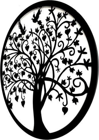 Bellaa Metal Wall Art, Metal Art Wall Decor, Outdoor Metal Wall Art, Metal Wall Art for Living Room, Black Metal Wall Art, Metal Tree Wall Art, Circle Of Life-Metal Tree Wall Art, Sculptures 24 inch in Kuwait