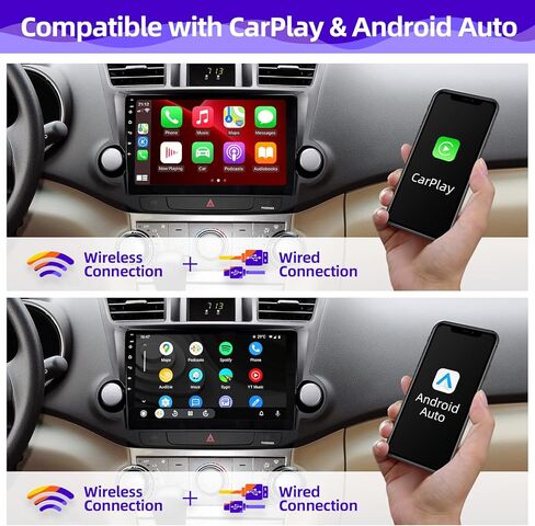 راديو سيارة CGOGC Android 11 متوافق مع Android Auto Wireless Carplay لسيارة Toyota Highlander 2008-2013 1280X720 IPS شاشة تعمل باللمس ستيريو بلوتوث نظام تحديد المواقع العالمي (4G RAM+64G ROM) in Kuwait