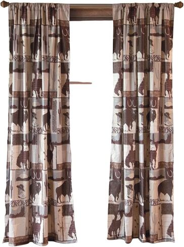 Carstens Stack Rock Southwestern Curtain Panel Set 54x84, White (JQ415) in Saudi Arabia