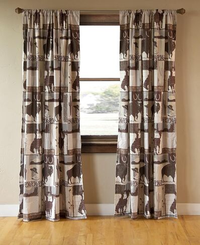 Carstens Stack Rock Southwestern Curtain Panel Set 54x84, White (JQ415) in Saudi Arabia