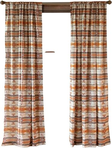 Carstens Stack Rock Southwestern Curtain Panel Set 54x84, White (JQ415) in Saudi Arabia