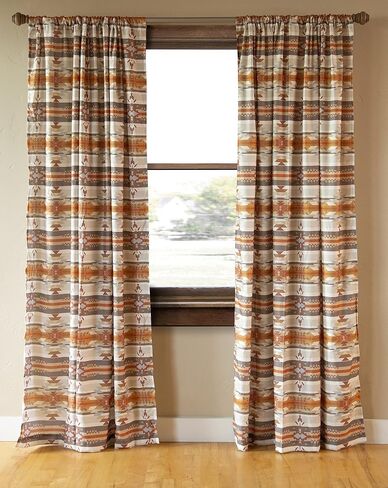 Carstens Stack Rock Southwestern Curtain Panel Set 54x84, White (JQ415) in Saudi Arabia