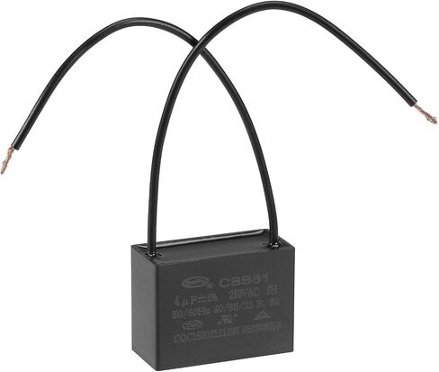 CBB61 4uF Ceiling Fan Capacitor 250V AC 40/85/21 ±5% 50/60Hz Cylinder 38x28x18mm with 2 Wires Metalized Polypropylene Film Capacitors for Electric Fan Pump Motor Generator,1 PCS in Saudi Arabia