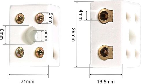 2 Way High Temp Wire Connectors,Ceramic Connector for Wiring,21.5x19.5x14.2mm,10pcs in Saudi Arabia