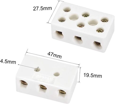 2 Way High Temp Wire Connectors,Ceramic Connector for Wiring,21.5x19.5x14.2mm,10pcs in Saudi Arabia