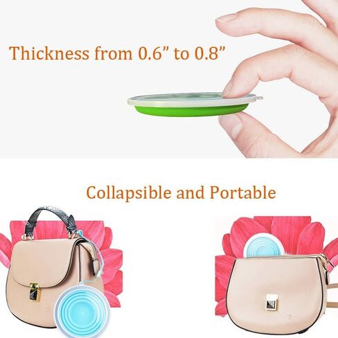 Silicone Collapsible Cups, Portable Drinking Cups with Watertight Lids, Reusable for Indoors and Outdoors - 6.09, 9.13, 10.82 fl oz (3 Pack, Multi-Color) (grey, orange, pink) in Saudi Arabia