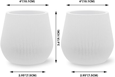Koyal Wholesale 4" White Ribbed Short Vases for Flowers, Fluted Flower Vase, Small Boho White Vase, Mid Century Modern Decor, Modern Living Room Table Vase Decor, Bulk Vases Centerpiece, Pack 6 in Kuwait