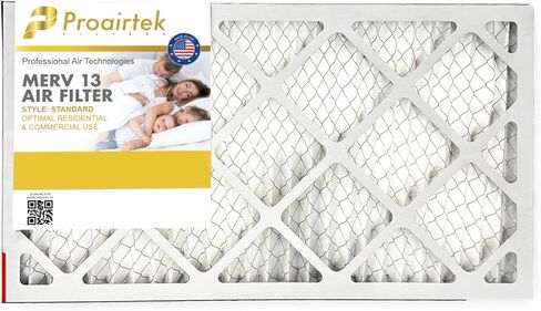 Proairtek AF14241M13SWH موديل 14x24x1 فلتر هواء، MERV 13؛ مثالية لأي شخص يريد هواءً نظيفًا ومنعشًا في منزله؛ يوفر تدفق هواء محسن وكفاءة؛ ترشيح عالي الأداء in Saudi Arabia