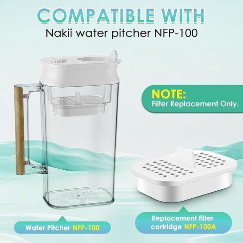 5 قطع استبدال فلتر إبريق المياه لـ NFP-100A، متوافق مع إبريق فلتر ناكي NFP-100، يقلل من الكلور والرواسب واللون والرائحة، مرشحات بديلة للإبريق in Kuwait