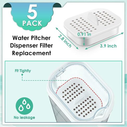 5 قطع استبدال فلتر إبريق المياه لـ NFP-100A، متوافق مع إبريق فلتر ناكي NFP-100، يقلل من الكلور والرواسب واللون والرائحة، مرشحات بديلة للإبريق in Kuwait