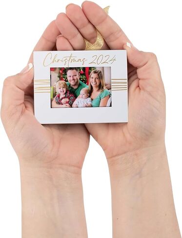 Elanze Designs Christmas 2023 Gold Foil 4 x 3 Metal Mini Picture Frame Christmas Ornament in Saudi Arabia