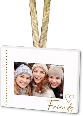 Elanze Designs Christmas 2023 Gold Foil 4 x 3 Metal Mini Picture Frame Christmas Ornament in Saudi Arabia