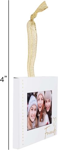 Elanze Designs Christmas 2023 Gold Foil 4 x 3 Metal Mini Picture Frame Christmas Ornament in Saudi Arabia