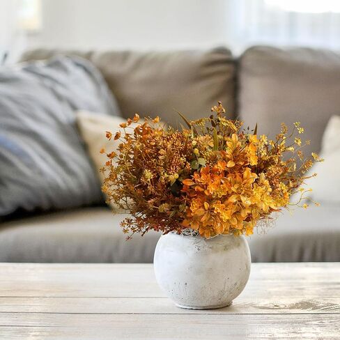 6 Bundles Artificial Fall Flowers Fall Mums, No Fade Faux Autumn Plants, Fake Indoor Outdoor Greenery Fall Decorations for Thanksgiving Wedding Party Home Garden Fireplace Décor (Fall Mixed) in Saudi Arabia
