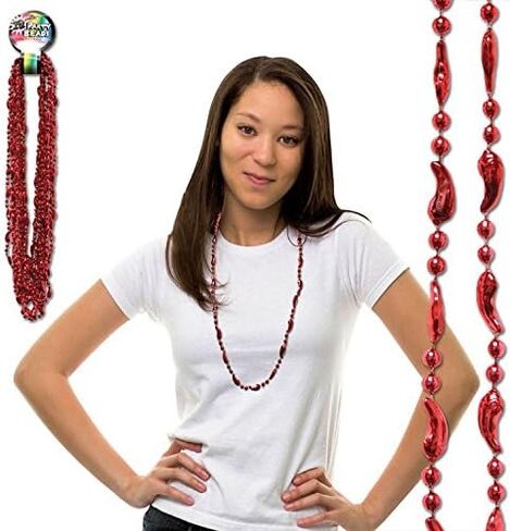 Windy City Novelties 4th of July Stars Bead Necklaces باللون الأحمر والأزرق والأبيض 12 حزمة in Saudi Arabia