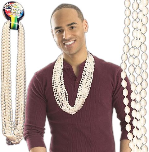 Windy City Novelties 4th of July Stars Bead Necklaces باللون الأحمر والأزرق والأبيض 12 حزمة in Saudi Arabia