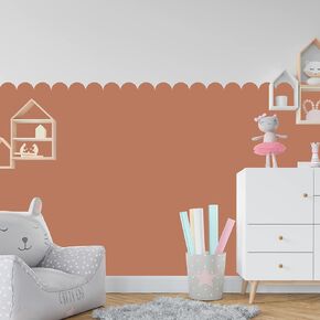 MINICK Scalloped Kids Boho Wallpaper, Kids Boho Wall Decal, Baby Room Decor, Boho Bedroom Decor, Inspirational Wall Decor, Classroom Decor, Kids Room Decor, Nursery Vintage Wallpaper, Arch Wall Decal
