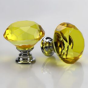 2Pcs Purple Crystal Cabinet Door Knobs 40mm Cupboard Dresser Drawer Flat Diamond Pull Handles with M4x22mm Screws