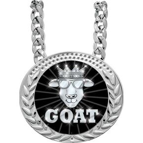 Crown Awards Turnover Chain Medal, 6" Greatest of All Time Goat Silver Champ Medal Trophy