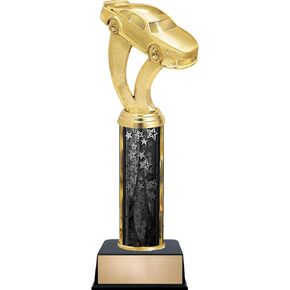 Customizable 11" Stock Car Black Star Trophy Award, Engrave Now