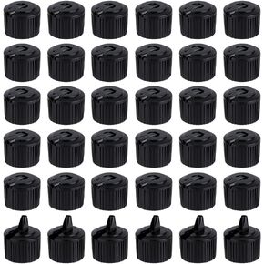 OLYCRAFT 36pcs 28/410 Flip Top Dispensing Cap Black Replacement Bottles Caps Reusable Plastic Bottle Cap Flip Top Caps for Shampoo Moisturizer Squeeze Bottles Dispensing Caps - Inner Diameter 28mm