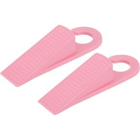 uxcell 2 Pcs Door Stoppers for Bottom of Door, 28mm/1.10 Inch Door Stops, TPR Rubber Door Stopper Wedge Anti Slip, Window Stopper Door Stackable, Pink