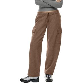 Comfortable Wide Leg Sweatpants for Women Elastic Waist Lounge Pants with Pockets Casual Track Pants