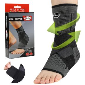 Ankle Braces for Men & Women Stabilizing - Adjustable Foot Compression Sleeve for Sprained Ankle, Plantar Fasciitis, Achilles Tendonitis & Heel Pain | Foot Wraps for Swelling & Injury Recovery
