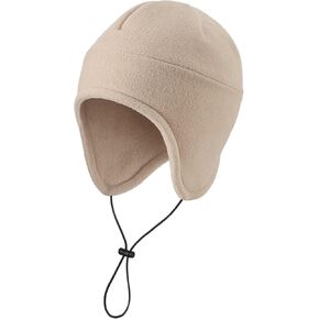 LLmoway Mens Womens Earflap Hat Fleece Beanie Watch Cap Soft Warm Winter Hats with String for Snow Cycling