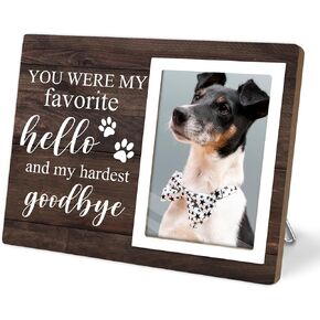 Pet Picture Frames Memorial Dog, Memorial Wooden Frame for Dogs, Dog Memorial Gifts for Loss of Dog, In Loving Memory Gifts, Pet Loss Sympathy Gift for Pet Owner Pet Lover, Forever in Our Heart (Gray)