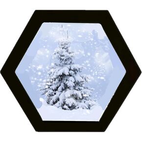 Hexagon Shaped Photo Frame, Wooden Wall Hanging Picture Frames, Board Photo Frames for Home Office Wall Décor (Black, 8 inch)