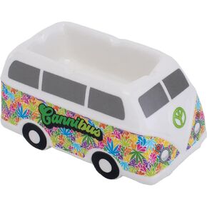 5" Hippie Bus Ceramic Ashtray - Handcrafted, Unique and Eye-catching Ashtray for Indoor/Outdoor Use