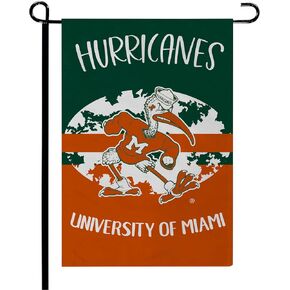 FANMATS 34988 Miami Hurricanes Stylish Garden Flag 12"x18"