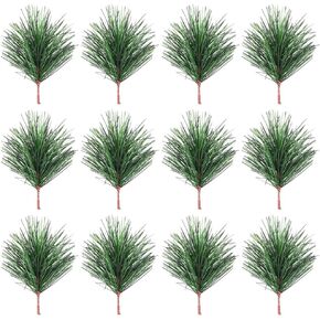35 Pcs Artificial Pine Needles Branches Christmas Green Plants Pine Needles Fake Greenery Pine Picks Pine Twigs Stems for Decoration