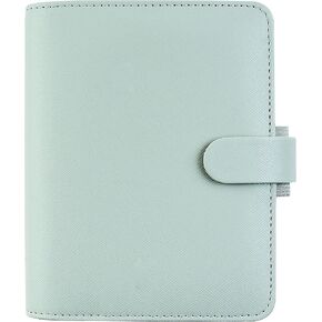 Filofax Saffiano Organizer, Pocket Size, Granite - Cross-Grain, Leather-Look, Six Rings, Week-to-View Calendar Diary, Multilingual, 2024 (C028812-24)