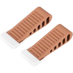 uxcell 2 Pcs Door Stoppers for Bottom of Door, 30mm/1.18 Inch Door Stops, Rubber Door Stopper Wedge Anti Slip, Window Stopper Door Stackable, Pink