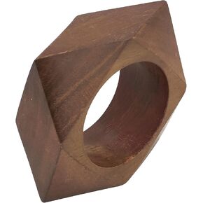 Geometric Wooden Napkin Rings (Set of 4)