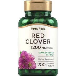 Piping Rock Red Clover 1200mg | 200 Capsules | Herbal Supplement | Blossom Extract | Non-GMO, Gluten Free