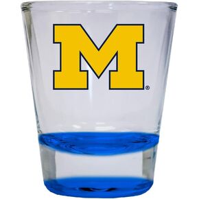 R and R Imports Michigan Wolverines 2 ounce Color Shot Glasses Blue Officially Licensed Collegiate Product