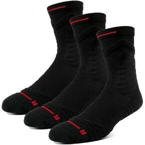3 Pairs Athletic Socks Sweat-Absorbing Anti-Slip Crew Socks Sports Running Basketball Socks for Men Women Teens