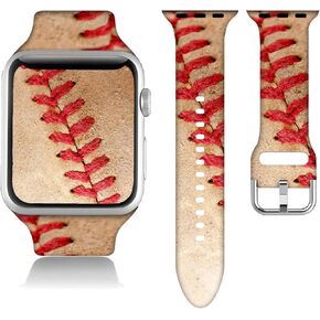 Compatible With Flamingo Apple Watch 38/40/41/42/44/45mm For Women Men,Soft Silicone Baseball Gifts Cat Dog Decorations Replacement Wristband Band For Iwatch Series 8 7 6 5 4 3 2 1 SE.
