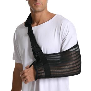 Arm Sling for Shoulder Injury with Removable Shoulder Strap, Breathable Mesh Fabric Shoulder Immobilizer for Men and Women, Medical Arm Sling for Showering Beach Use