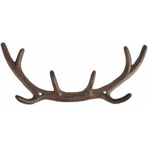 Esschert Design DB76 Rustic Cast Iron Antler Hooks