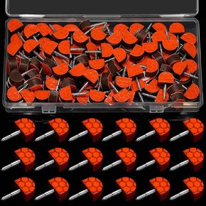 Amylove 100 Pieces White Reflective Wing Tacks Trail Tacks Glow Tacks Trail Marking Tacks Reflective Tacks Trail Markers for Hiking Hunting Camping Outdoor