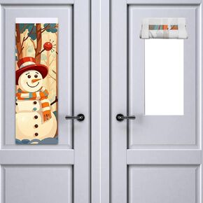 2Pcs Classroom Door Window Covers Decoration, Winter Snowman Door Window Covering Decor Blackout Classroom Window Cover Lockdown Curtain, Classroom Door Shades for Nursery Classroom Office Supplies