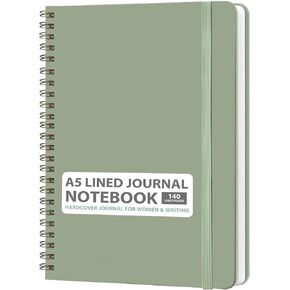 Journaling Notebooks, A5 Lined Spiral Notebook for Women & Men, 146 Pages College Ruled Hardcover Note Book for Work, Note Taking, Journaling, School, Writing