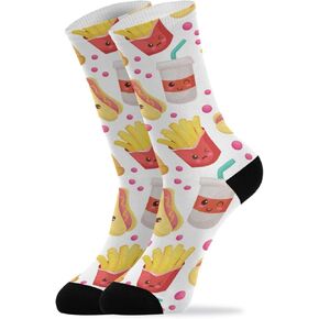 Wusikd French Fries Socks for Women and Men Hotdog Pizza Long Socks for Athletic Running 1