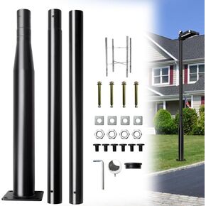 Street Light Pole 13Ft,Street Light Poles for Outdoor Lighting, Solar Street Light Pole Accessory for Street, Patio, Backyard, Basketball Court, Park